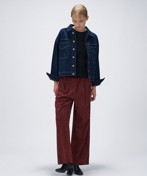 cloenc（クロエンス）の「【手洗い可】ストレッチデニムジャケット（デニムジャケット・レディース・ブルー/ネイビー・01/02/03）」の3枚目の写真