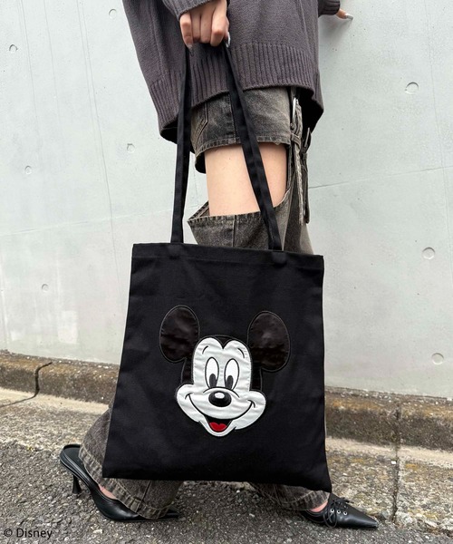 Disney/ディズニー/ミッキーマウス】サテン刺しゅうトートバッグ