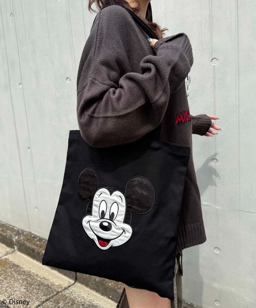 Disney/ディズニー/ミッキーマウス】サテン刺しゅうトートバッグ