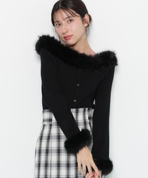◇フェイクファートリムニット