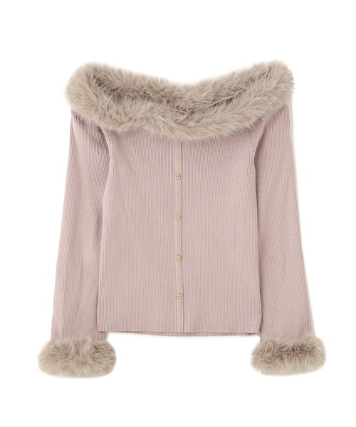 JILL by JILL STUART（ジルバイジルスチュアート）の「◇フェイクファートリムニット（ニット/セーター・レディース・ピンク/ホワイト/ブラック・FREE）」の13枚目の写真