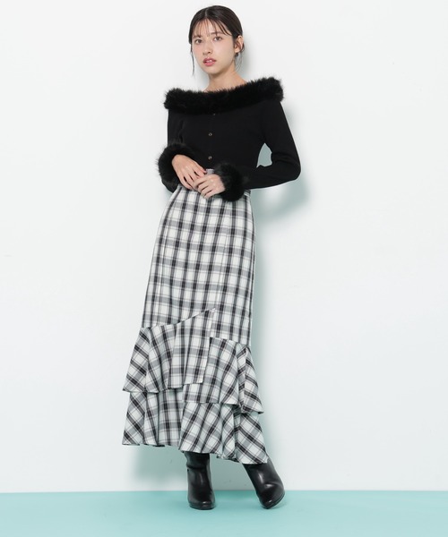 JILL by JILL STUART（ジルバイジルスチュアート）の「◇フェイクファートリムニット（ニット/セーター・レディース・ピンク/ホワイト/ブラック・FREE）」の9枚目の写真