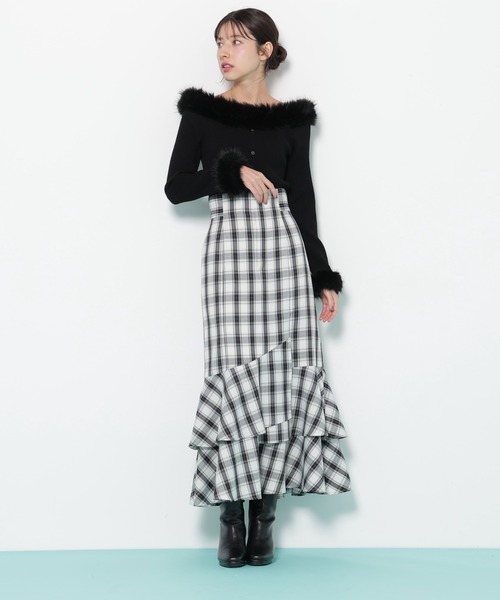 JILL by JILL STUART（ジルバイジルスチュアート）の「◇フェイクファートリムニット（ニット/セーター・レディース・ピンク/ホワイト/ブラック・FREE）」の11枚目の写真