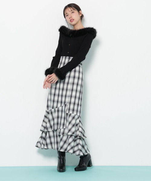 JILL by JILL STUART（ジルバイジルスチュアート）の「◇フェイクファートリムニット（ニット/セーター・レディース・ピンク/ホワイト/ブラック・FREE）」の12枚目の写真