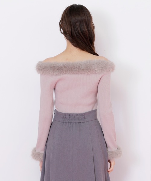 JILL by JILL STUART（ジルバイジルスチュアート）の「◇フェイクファートリムニット（ニット/セーター・レディース・ピンク/ホワイト/ブラック・FREE）」の8枚目の写真