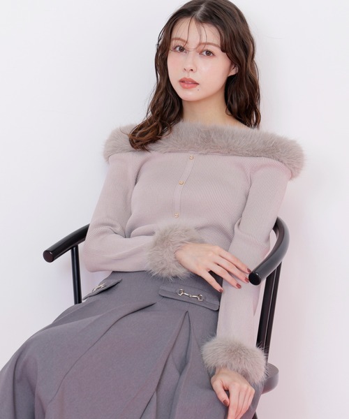 JILL by JILL STUART（ジルバイジルスチュアート）の「◇フェイクファートリムニット（ニット/セーター・レディース・ピンク/ホワイト/ブラック・FREE）」の20枚目の写真