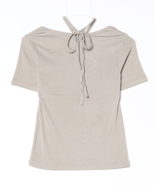 DIP IN CHOCOLATE(ディップインチョコレート)の「クロスデザインショルダートップス【DIP IN CHOCOLATE】(Tシャツ/カットソー・レディース・ベージュ/ホワイト/ブラック・F)」の4枚目の写真