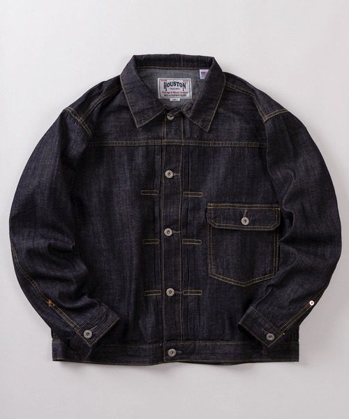 HOUSTON（ヒューストン）の「【86】【HOUSTON/ヒューストン】USAコットン 1st/2nd ライトオンス デニムジャケット/Gジャン/アメカジ（デニムジャケット・メンズ・ワンウォッシュ/インディゴブルー・38/40/42/44）」の2枚目の写真