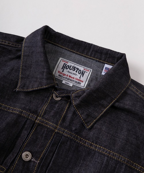 HOUSTON（ヒューストン）の「【86】【HOUSTON/ヒューストン】USAコットン 1st/2nd ライトオンス デニムジャケット/Gジャン/アメカジ（デニムジャケット・メンズ・ワンウォッシュ/インディゴブルー・38/40/42/44）」の11枚目の写真