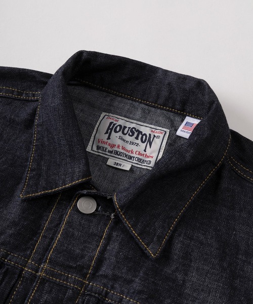 HOUSTON（ヒューストン）の「【86】【HOUSTON/ヒューストン】USAコットン 1st/2nd ライトオンス デニムジャケット/Gジャン/アメカジ（デニムジャケット・メンズ・ワンウォッシュ/インディゴブルー・38/40/42/44）」の13枚目の写真