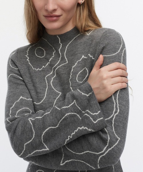 marimekko（マリメッコ）の「Sh Willat Piirto Unikko / dress（ワンピース・レディース・ライトグレー・X-SMALL/SMALL/MEDIUM/LARGE）」の7枚目の写真