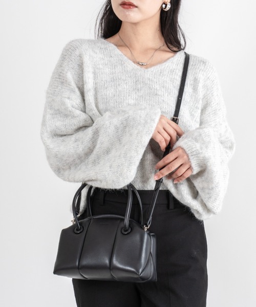 ADD CULUMN（アドカラム）の「【ADD CULUMN/アドカラム】2WAY ショルダーバッグ ハンドバッグ PUFF CLASP BOSTON S（ハンドバッグ・レディース・ブラック/ブラウン・FREE）」の8枚目の写真