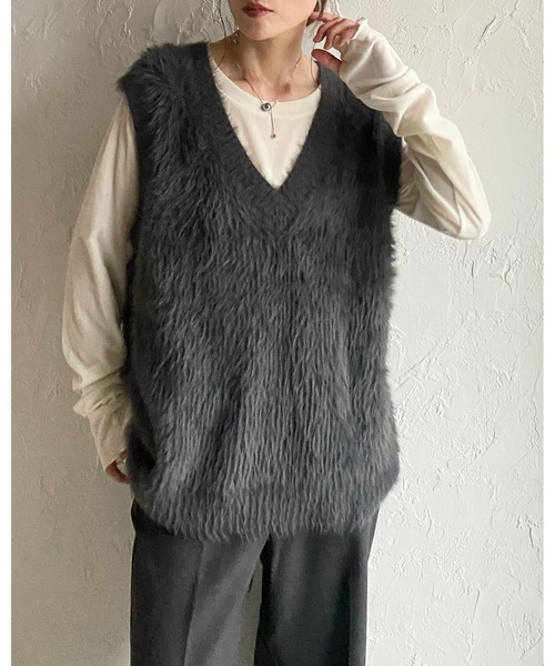 She's Closet（シーズクローゼット）の「指穴あき長袖サムホールシアーベロアトップス（Tシャツ/カットソー・レディース・アイボリー/ブラック/グレー/ブラウン・FREE）」の19枚目の写真