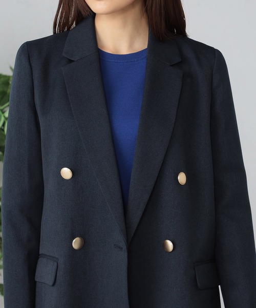 GALLORIA（ギャローリア）の「ウォッシャブル　ダブルブレストジャケット（テーラードジャケット・レディース・ネイビー/キャメル・S/M/L/LL）」の3枚目の写真