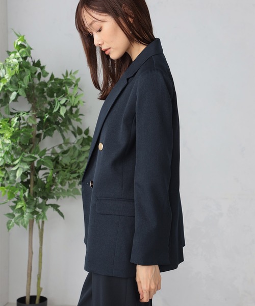 GALLORIA（ギャローリア）の「ウォッシャブル　ダブルブレストジャケット（テーラードジャケット・レディース・ネイビー/キャメル・S/M/L/LL）」の7枚目の写真