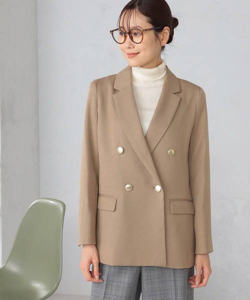 GALLORIA（ギャローリア）の「ウォッシャブル　ダブルブレストジャケット（テーラードジャケット・レディース・ネイビー/キャメル・S/M/L/LL）」の8枚目の写真