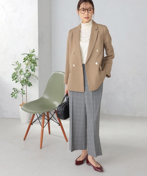 GALLORIA（ギャローリア）の「ウォッシャブル　ダブルブレストジャケット（テーラードジャケット・レディース・ネイビー/キャメル・S/M/L/LL）」の4枚目の写真