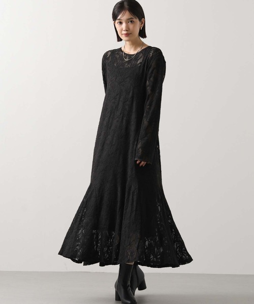 Gready Brilliant(グレディブリリアン)の「シアーレースフレアワンピ(ワンピース・レディース・アイボリー/ブラック・FREE)」の22枚目の写真