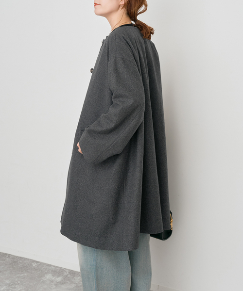 Spick & Span（スピックアンドスパン）の「TRADITIONAL WEATHERWEAR / 別注LINTON N/C*（ノーカラーコート・レディース・ブラウン/グレー/ブラック・34）」の20枚目の写真