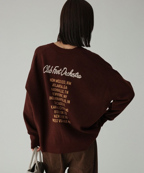 st.Johns 3rd club】LOGOニットカーデ