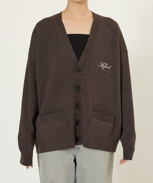 st.Johns 3rd club】LOGOニットカーデ