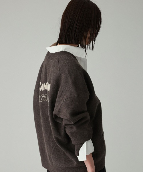 st.Johns 3rd club】LOGOニットカーデ