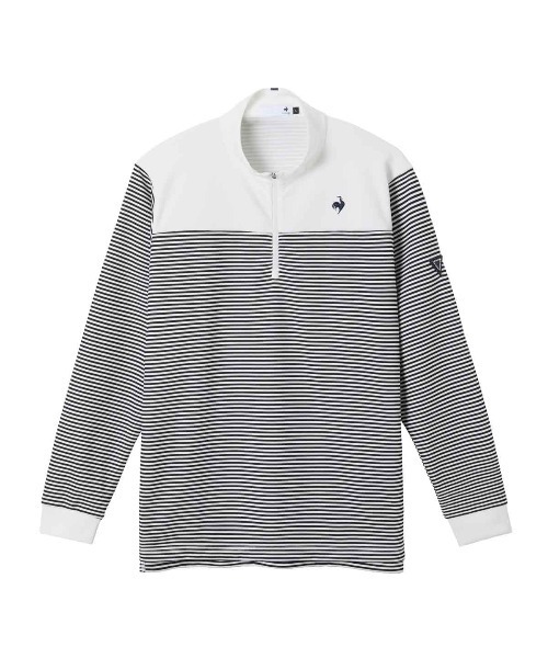 le coq sportif GOLF(ルコックスポルティフゴルフ)の「【le coq sportif GOLF】保温ヒートナビハーフジップモックネック長袖シャツ ゴルフウェア(Tシャツ/カットソー・メンズ・ホワイト/ブルー/ネイビー・M/L/XL/3L)」の2枚目の写真