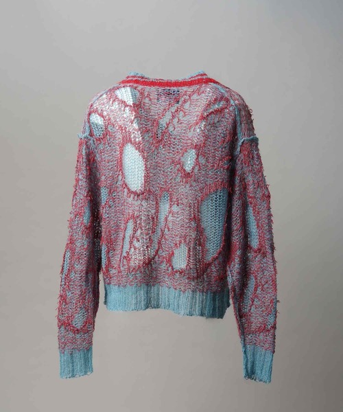 UNISEX》Mohair Sheer V-Neck Knit Pullover/モヘアシアーVネック