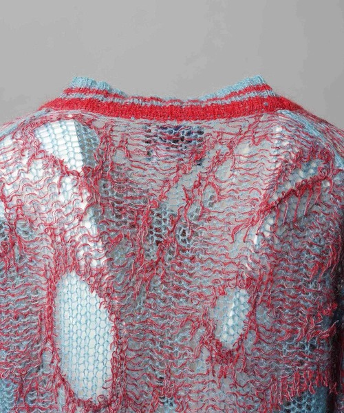 UNISEX》Mohair Sheer V-Neck Knit Pullover/モヘアシアーVネック