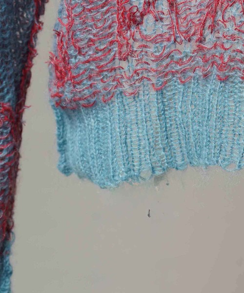 UNISEX》Mohair Sheer V-Neck Knit Pullover/モヘアシアーVネック