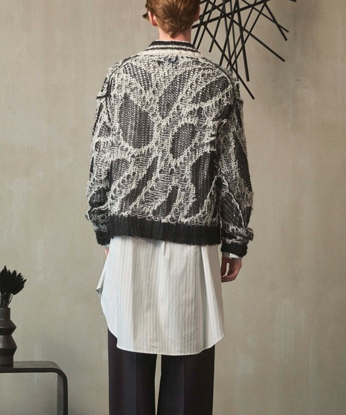 UNISEX》Mohair Sheer V-Neck Knit Pullover/モヘアシアーVネック