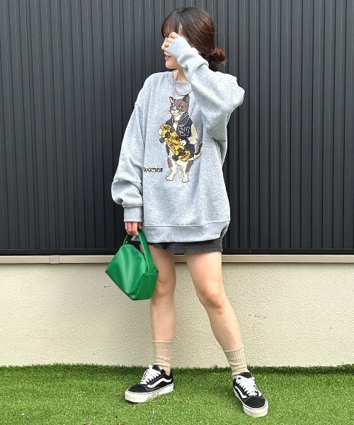 ８(eight)（エイト）の「裏起毛ラバープリントトレーナー（スウェット・メンズ・ホワイト/グリーン系その他/ブラック/グレー・LARGE/X-LARGE/MEDIUM）」の6枚目の写真