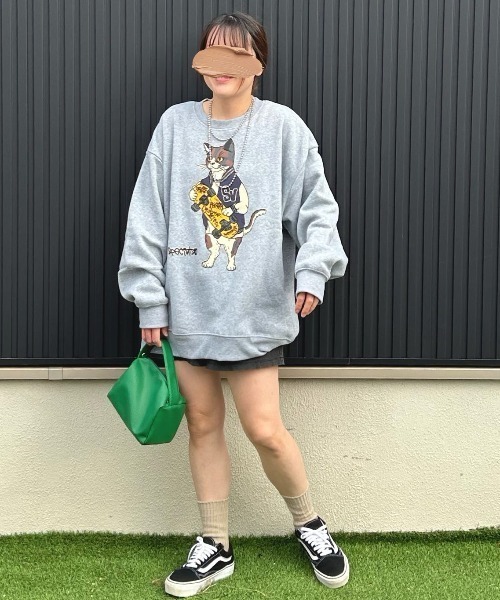 ８(eight)（エイト）の「裏起毛ラバープリントトレーナー（スウェット・メンズ・ホワイト/グリーン系その他/ブラック/グレー・LARGE/X-LARGE/MEDIUM）」の7枚目の写真