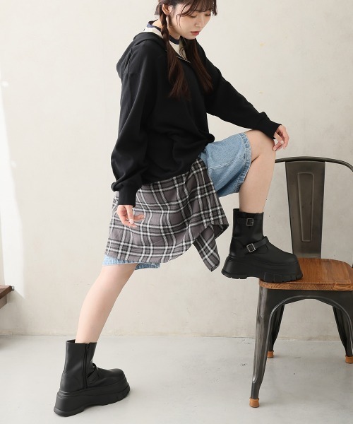 DEMETER（デメテル）の「厚底 プラットフォーム デザインソール エンジニアブーツ（ブーツ・レディース・ブラック・S/M/L/LL）」の18枚目の写真