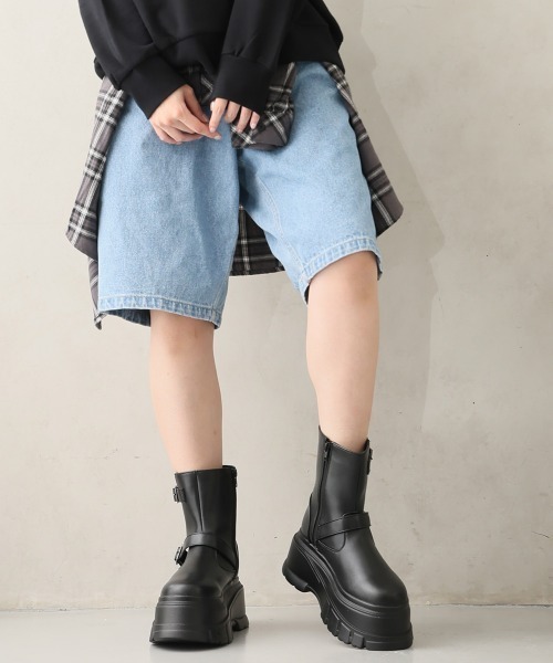 DEMETER（デメテル）の「厚底 プラットフォーム デザインソール エンジニアブーツ（ブーツ・レディース・ブラック・S/M/L/LL）」の19枚目の写真