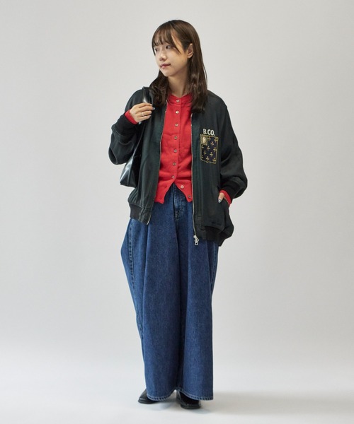 REMI RELIEF(レミレリーフ)の「REMI RELIEF/レミレリーフ レーヨンツイルスカジャン(スカジャン・メンズ・チャコール・M/L/XL)」の7枚目の写真