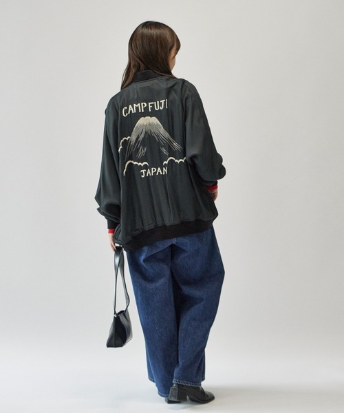 REMI RELIEF(レミレリーフ)の「REMI RELIEF/レミレリーフ レーヨンツイルスカジャン(スカジャン・メンズ・チャコール・M/L/XL)」の11枚目の写真