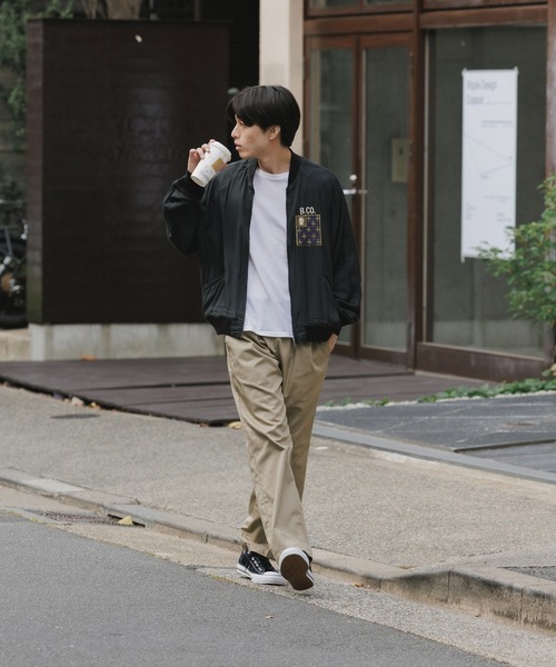 REMI RELIEF(レミレリーフ)の「REMI RELIEF/レミレリーフ レーヨンツイルスカジャン(スカジャン・メンズ・チャコール・M/L/XL)」の12枚目の写真