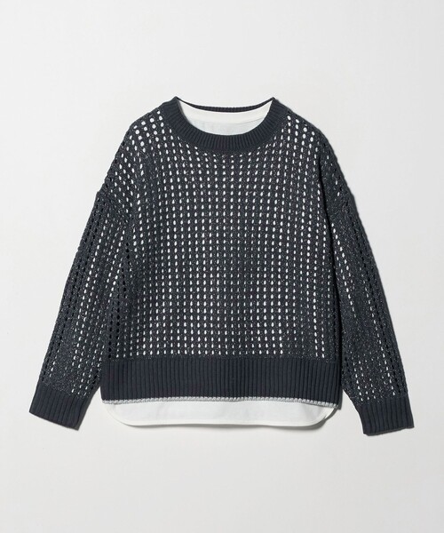 A DAY IN THE LIFE UNITED ARROWS(アデイインザライフユナイテッドアローズ)の「ラメ メッシュニット+Tシャツ <A DAY IN THE LIFE>(ニット/セーター・レディース・ナチュラル/コバルトブルー/オレンジ/ダークグレー・FREE)」の2枚目の写真