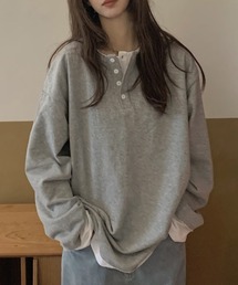 cammie（キャミー）の「フロントボタンレイヤードオーバーサイズロンT（Tシャツ/カットソー）」