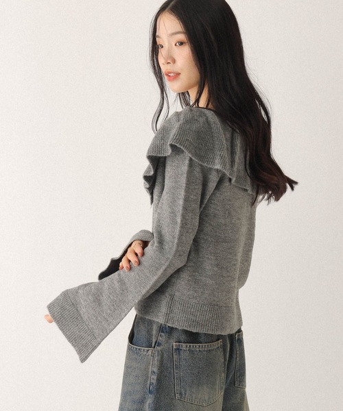 セール】フリルニットカーディガン 603669（カーディガン/ボレロ