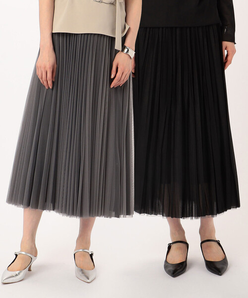 COMME CA（コムサ）の「【リバーシブル】ソフトチュール×オーガンジートリコット広幅 スカート（スカート・レディース・チャコール/ピンク/ライトグレー・9号/11号）」の2枚目の写真