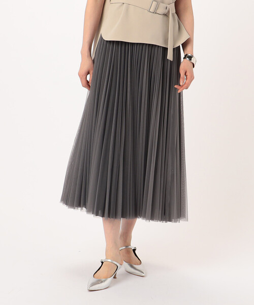 COMME CA（コムサ）の「【リバーシブル】ソフトチュール×オーガンジートリコット広幅 スカート（スカート・レディース・チャコール/ピンク/ライトグレー・9号/11号）」の10枚目の写真