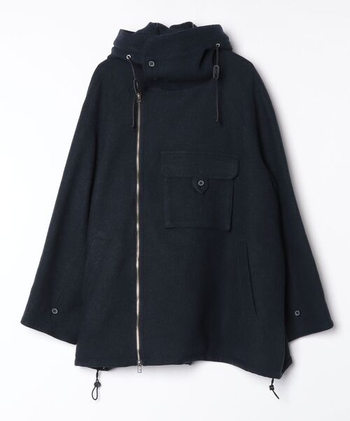 my beautiful landlet（マイビューティフルランドレット）の「【my beautiful landlet】 BISHU WOOL OVERSIZED HOOD BLOUSON（ミリタリージャケット・メンズ・ブラック/グレー/チャコールグレー/ネイビー・0/1）」の4枚目の写真