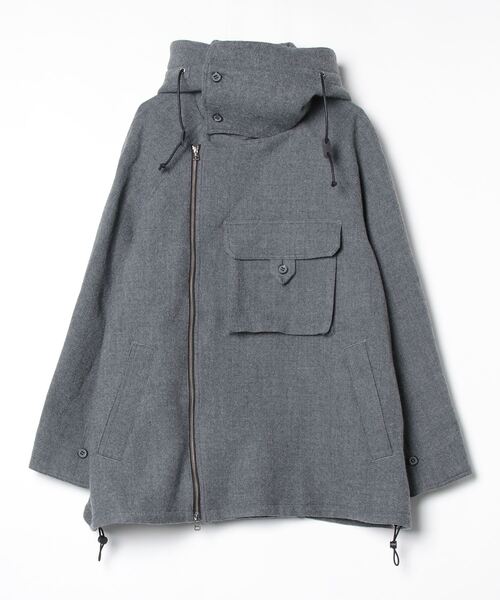 my beautiful landlet（マイビューティフルランドレット）の「【my beautiful landlet】 BISHU WOOL OVERSIZED HOOD BLOUSON（ミリタリージャケット・メンズ・ブラック/グレー/チャコールグレー/ネイビー・0/1）」の3枚目の写真