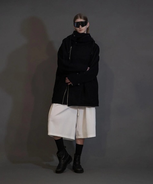 my beautiful landlet（マイビューティフルランドレット）の「【my beautiful landlet】 BISHU WOOL OVERSIZED HOOD BLOUSON（ミリタリージャケット・メンズ・ブラック/グレー/チャコールグレー/ネイビー・0/1）」の5枚目の写真