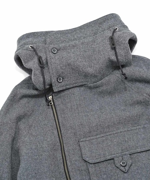 my beautiful landlet（マイビューティフルランドレット）の「【my beautiful landlet】 BISHU WOOL OVERSIZED HOOD BLOUSON（ミリタリージャケット・メンズ・ブラック/グレー/チャコールグレー/ネイビー・0/1）」の18枚目の写真