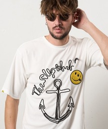 mt10081-TCパイル アンカーロープ刺繍スマイルパフパッチオーバーサイズSSシャツ Tシャツ(614-02880)
