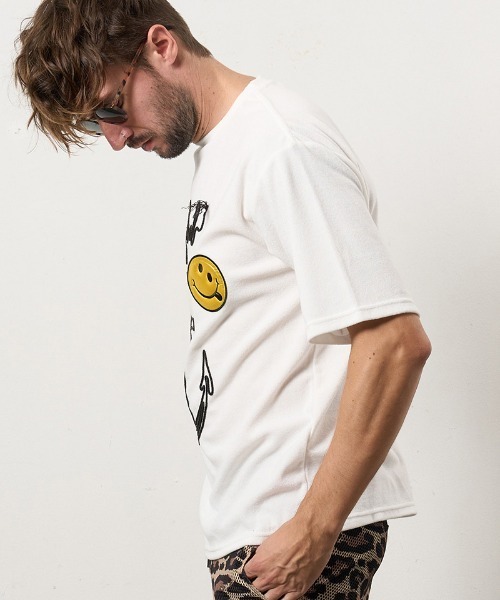 STUD MUFFIN(スタッドマフィン)の「mt10081-TCパイル アンカーロープ刺繍スマイルパフパッチオーバーサイズSSシャツ Tシャツ(614-02880)(Tシャツ/カットソー・メンズ・ホワイト/ブラック/ミックスグレー・2/3/4)」の14枚目の写真