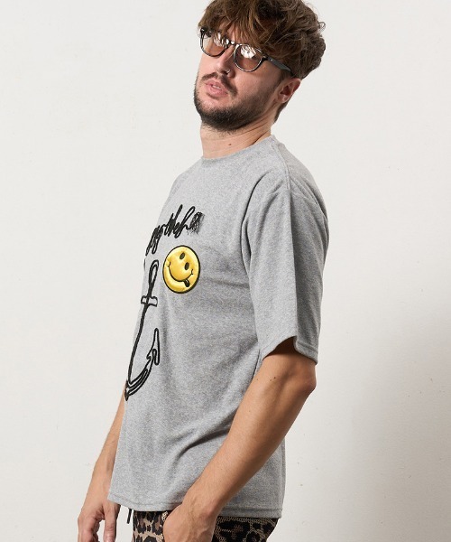 STUD MUFFIN(スタッドマフィン)の「mt10081-TCパイル アンカーロープ刺繍スマイルパフパッチオーバーサイズSSシャツ Tシャツ(614-02880)(Tシャツ/カットソー・メンズ・ホワイト/ブラック/ミックスグレー・2/3/4)」の20枚目の写真